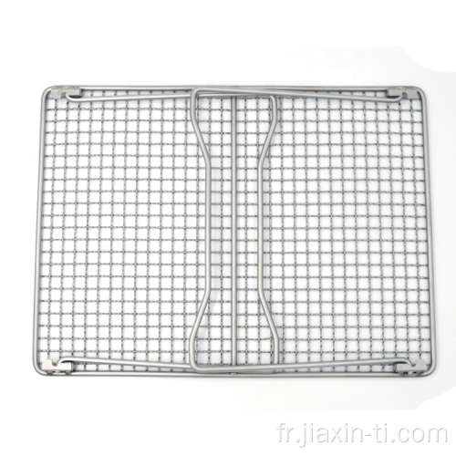 Grille de barbecue en titane avec grille de barbecue pliante